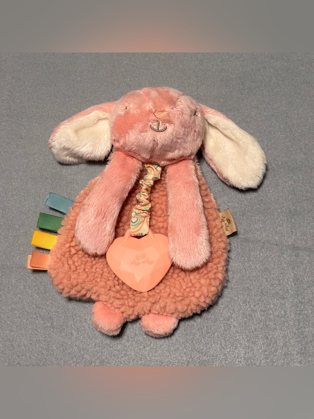 Itzy Ritzy Ana The Bunny Lovey Bunny Rabbit Plush Textured Ribbons Tags